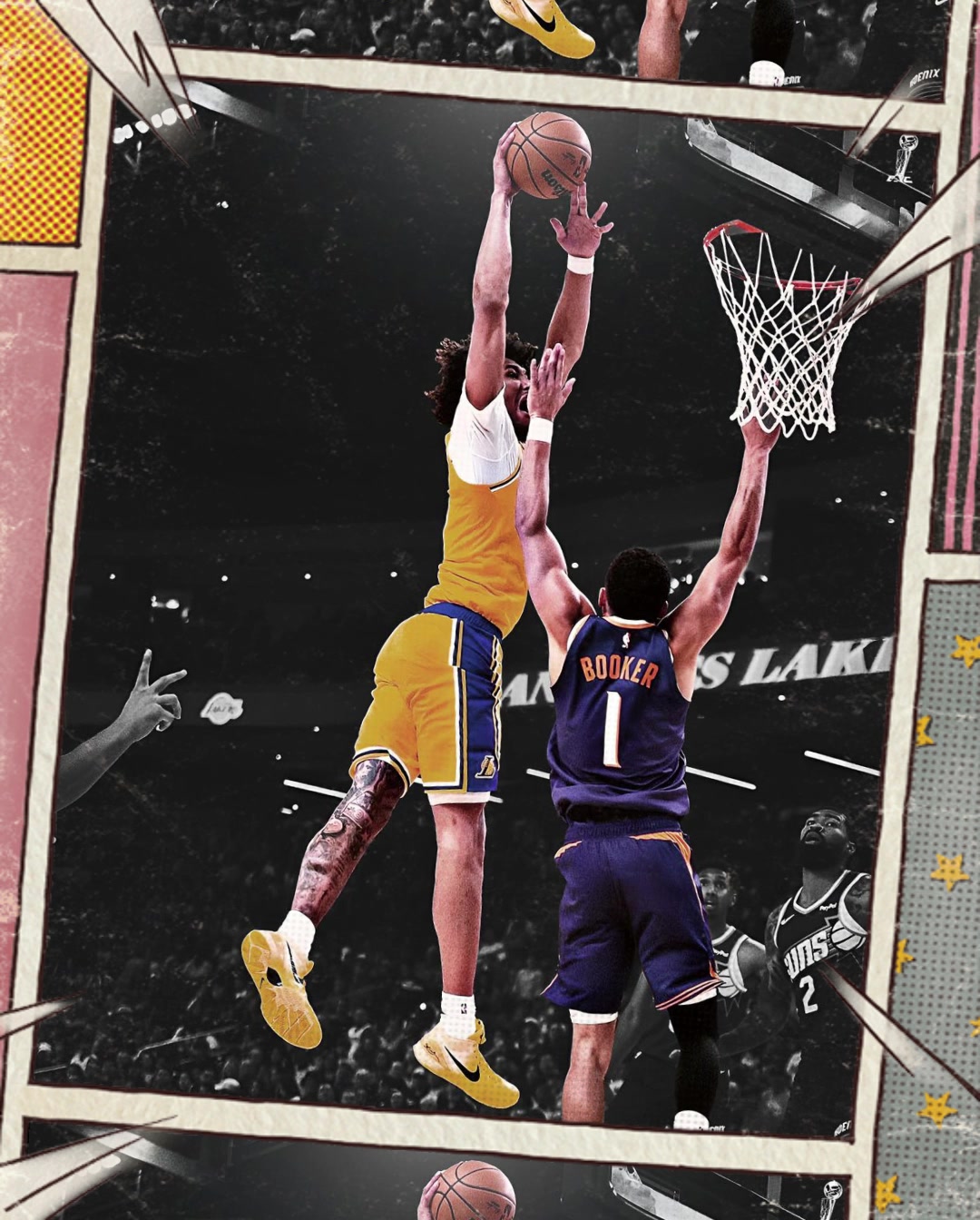 海報級隔扣海斯今日超高滑翔空接隔人炸扣布克